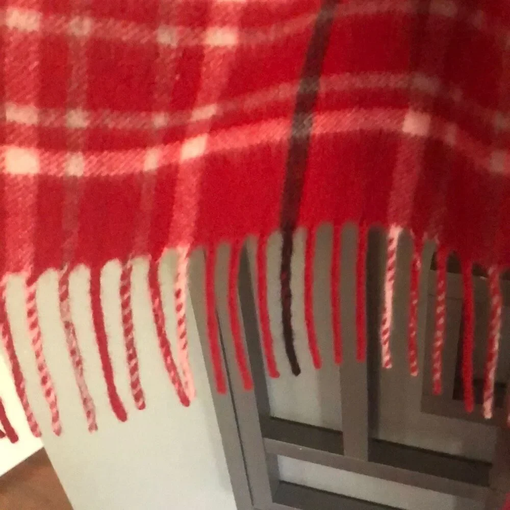 Charter club, 100% cashmere red plaid scarf